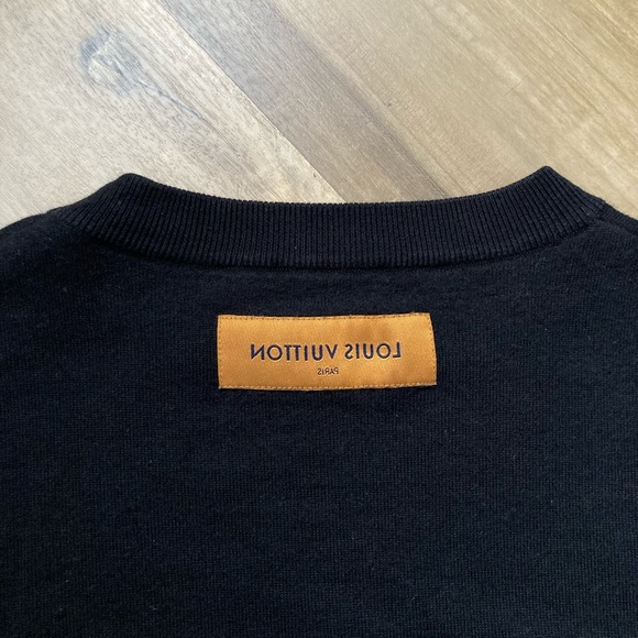 [Louis Vuitton] Rare Virgil Abloh Wool Reverse Label Uniforms Sweater Black - Picture 4 of 14